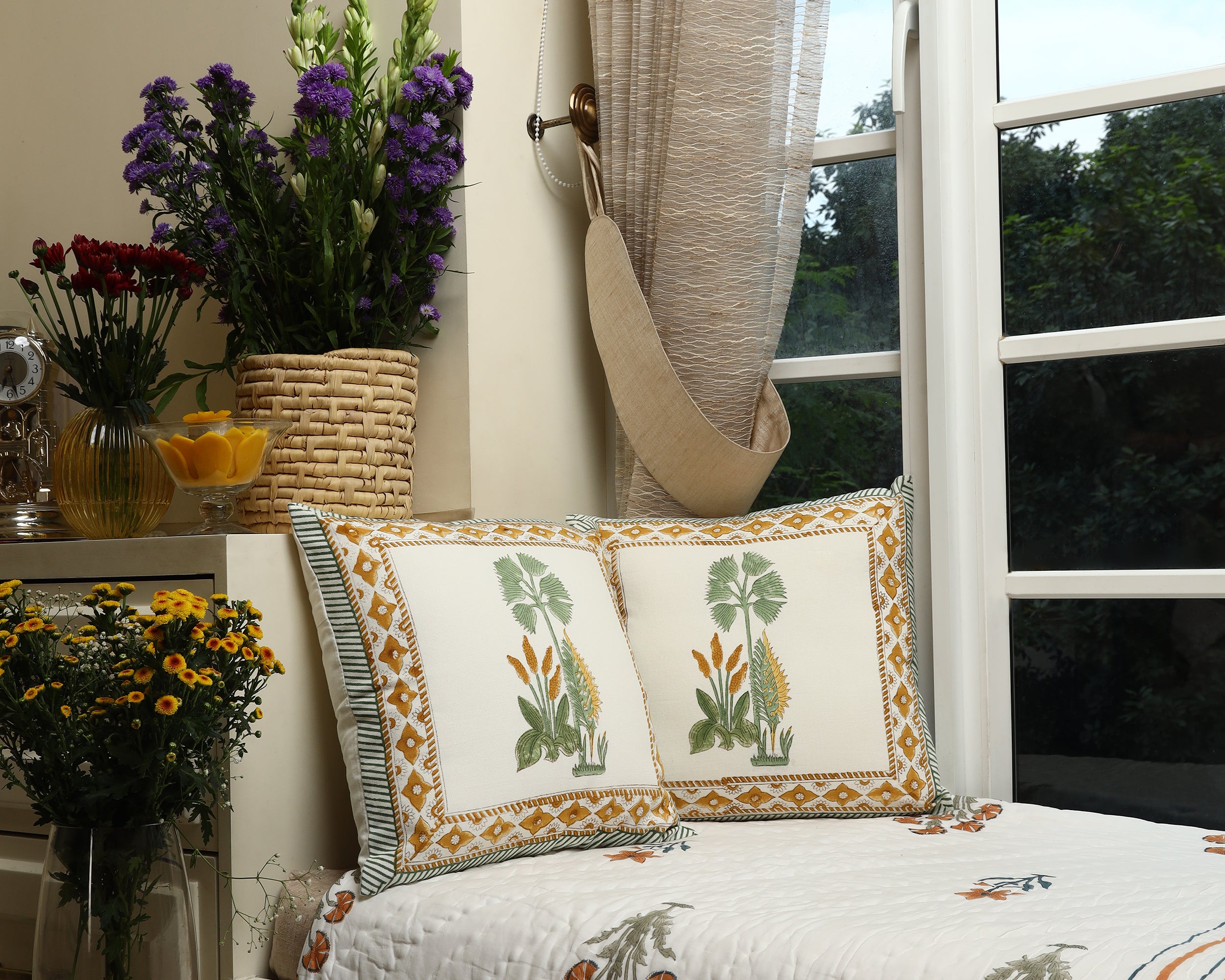 Amber Palm Cushion Cover Set of 2