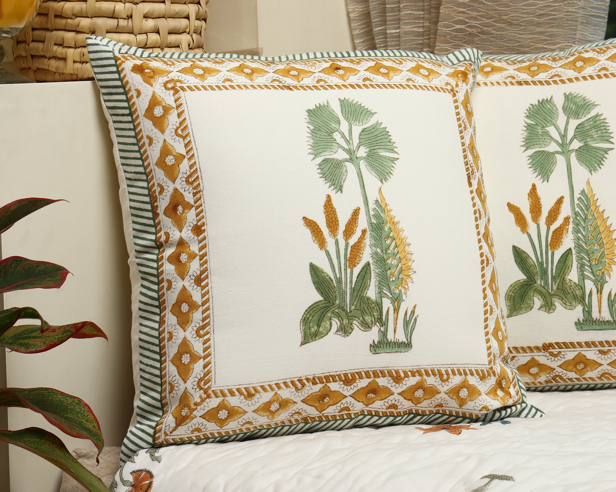 Amber Palm Cushion Cover Set of 2