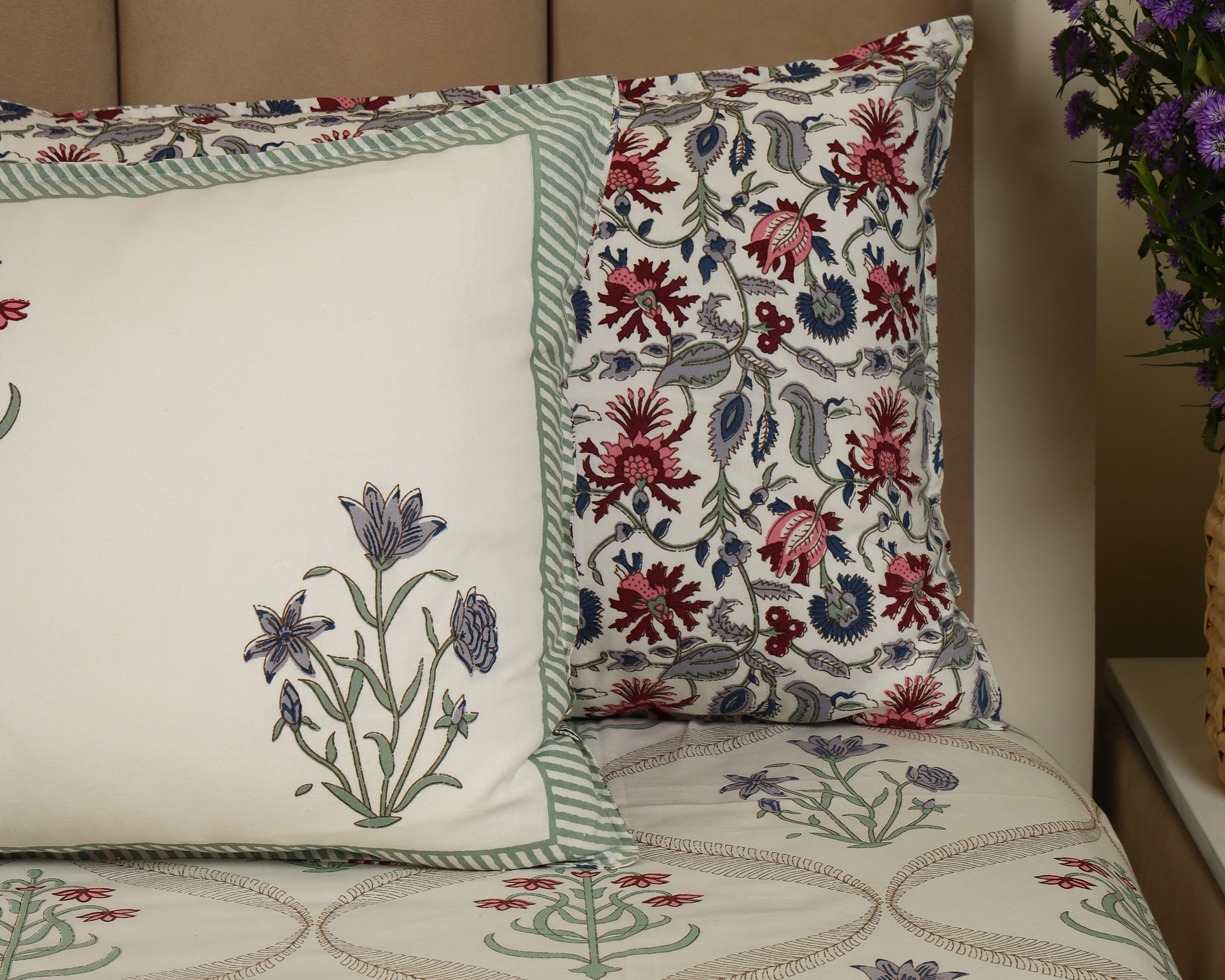 Mughal Garden Bahaar Handblock Printed Bedsheet