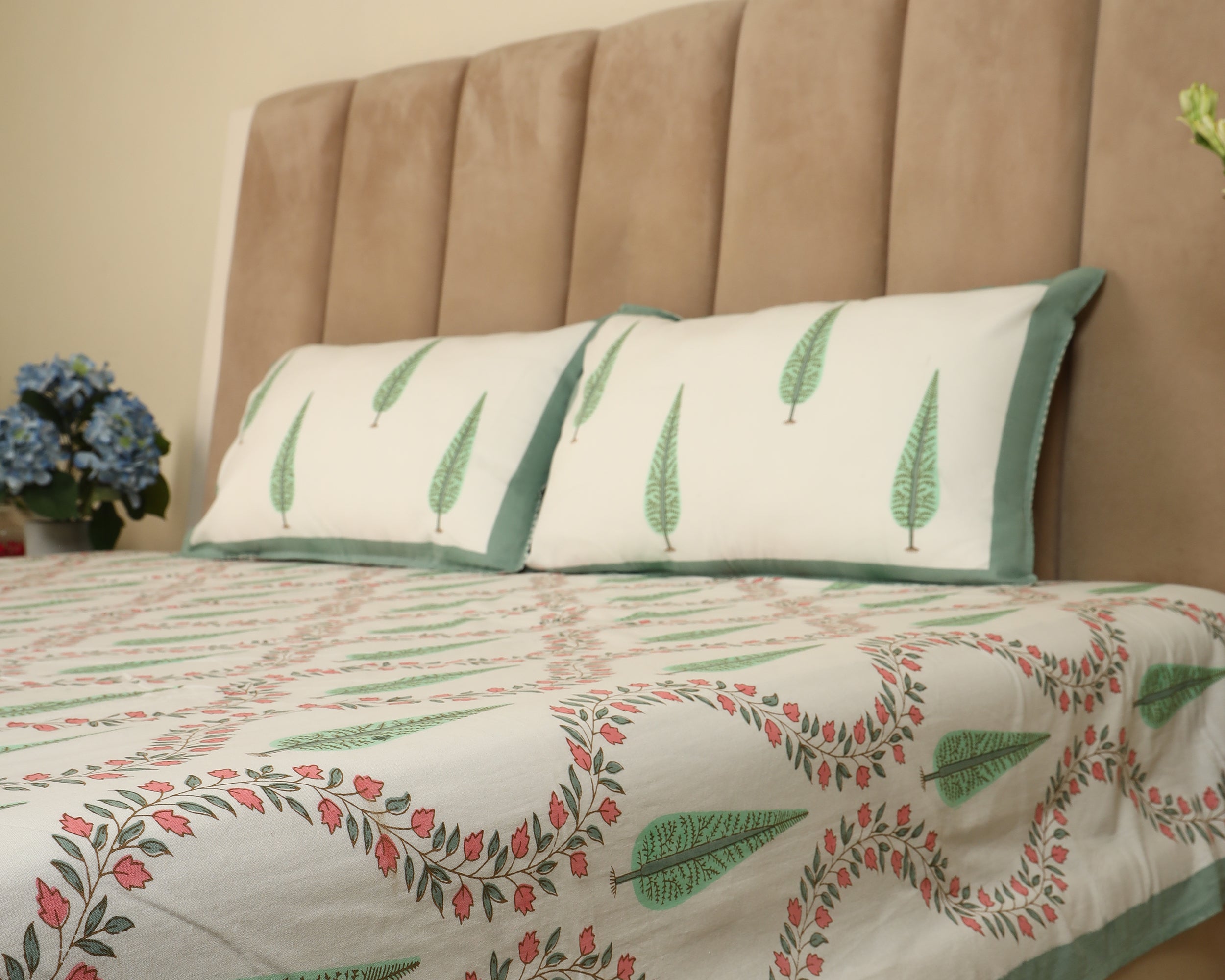 Heritage Pine Handblock Printed Bedsheet