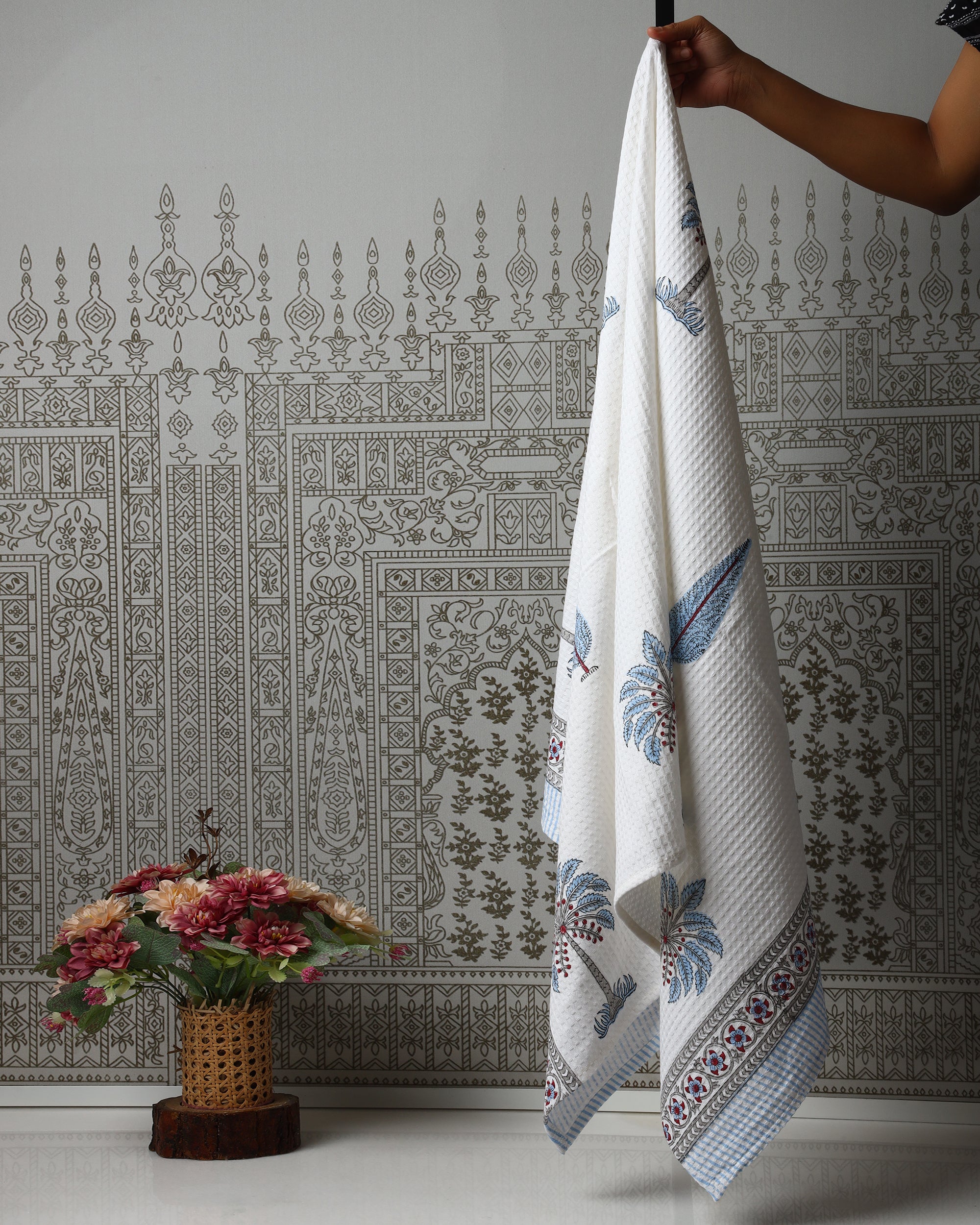 Palm Grove Waffle Cotton Towel Set