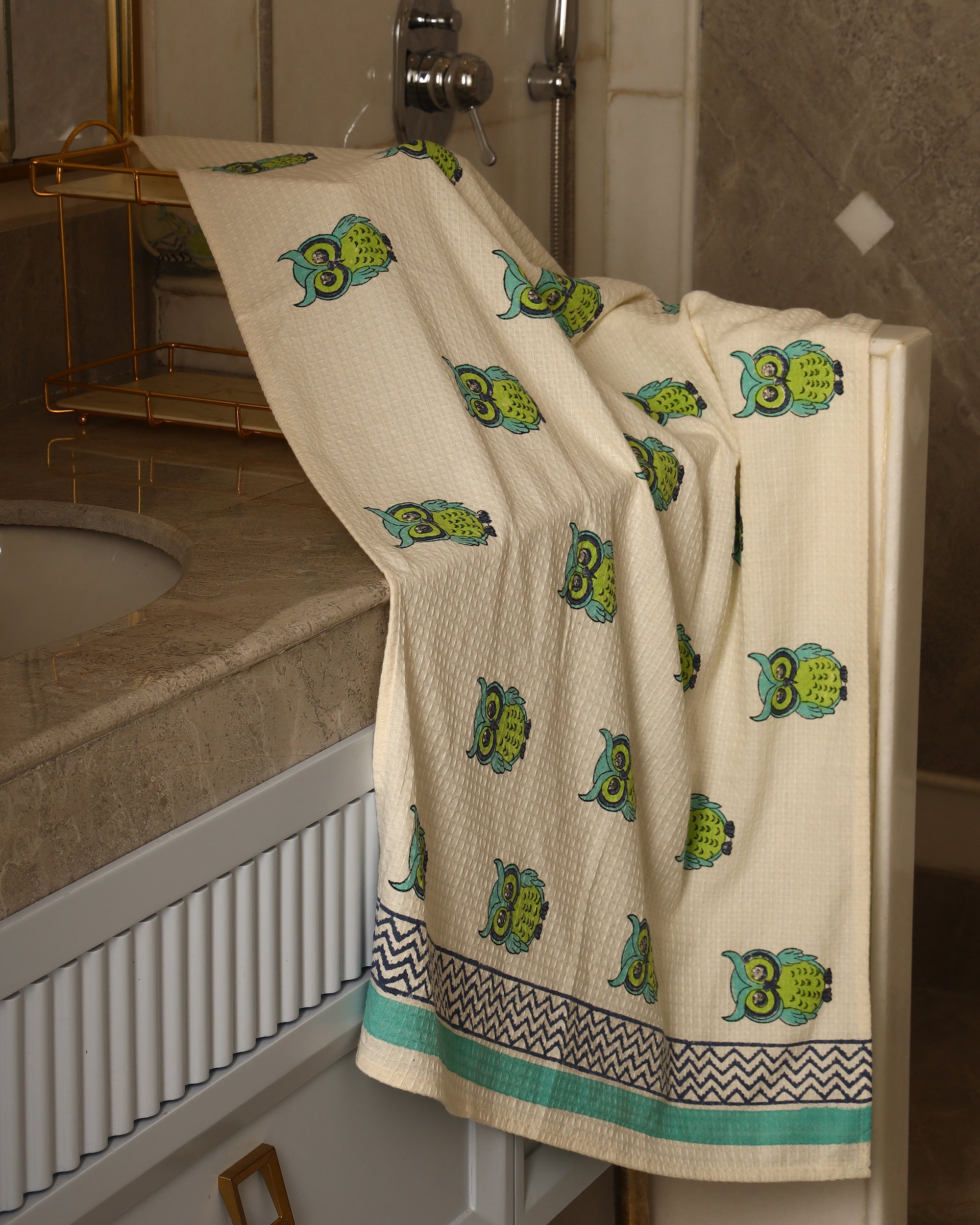 Happy Owls  Pure Waffle Kids Cotton Towel