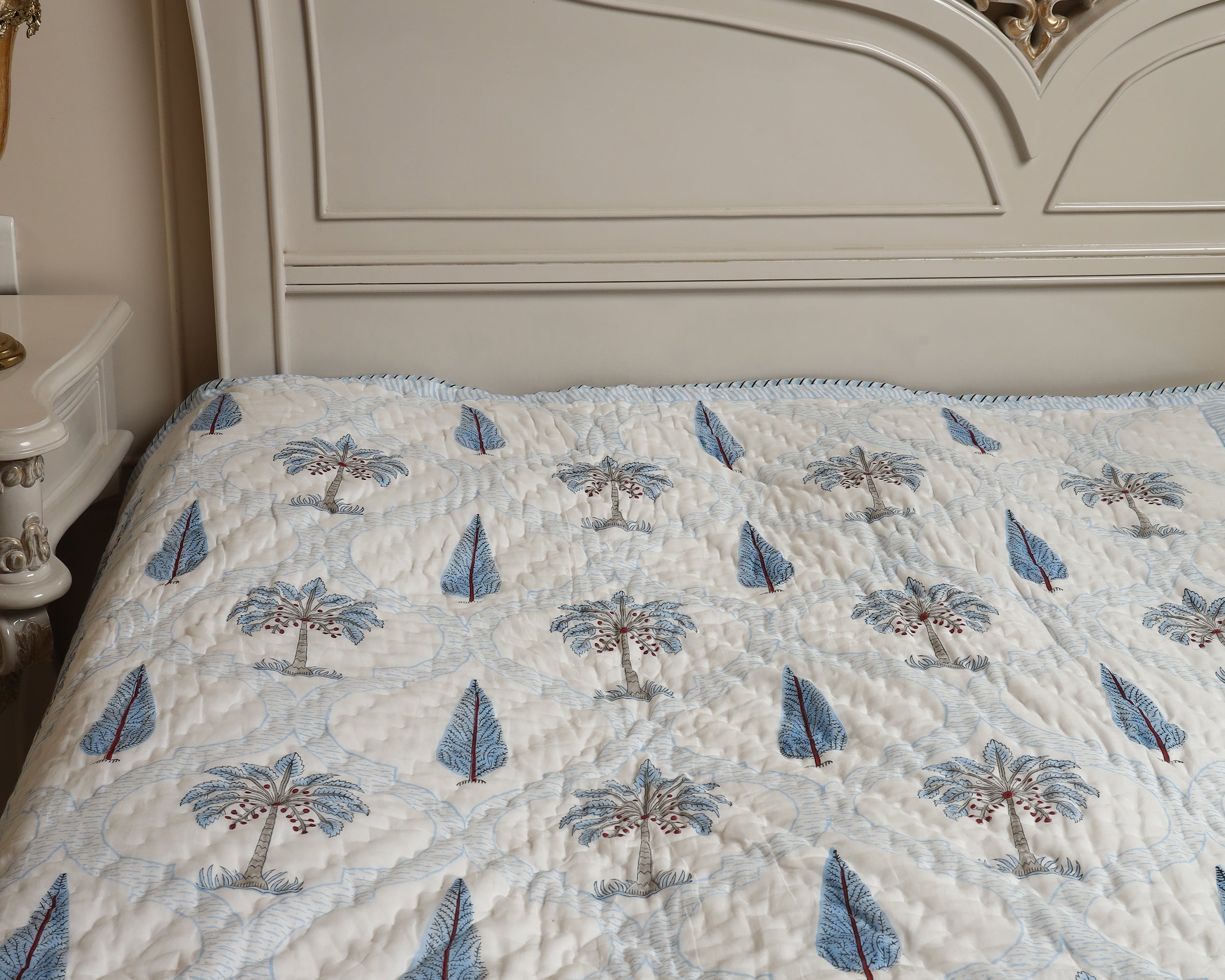 Blue Palm Grove Quilt-Set of 2