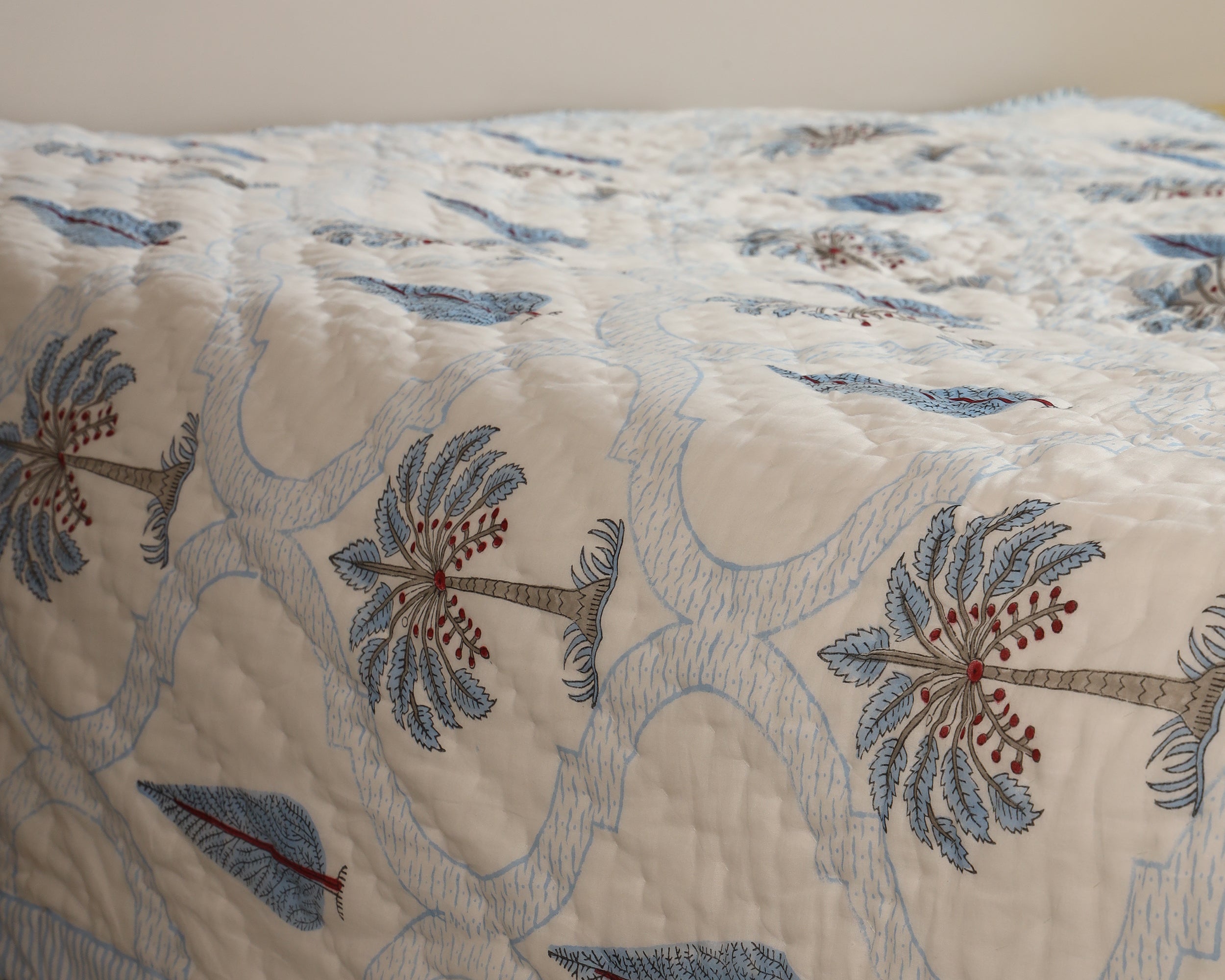 Blue Palm Grove Quilt-Set of 2